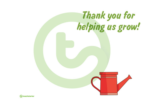Thank You Cards - Thank You For Helping Us Grow teaching resource