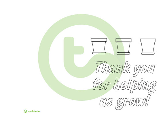 Thank You Cards - Thank You For Helping Us Grow teaching resource