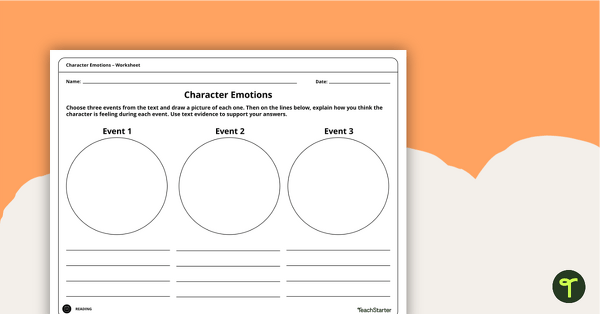 Preview image for Character Emotions Worksheet - teaching resource