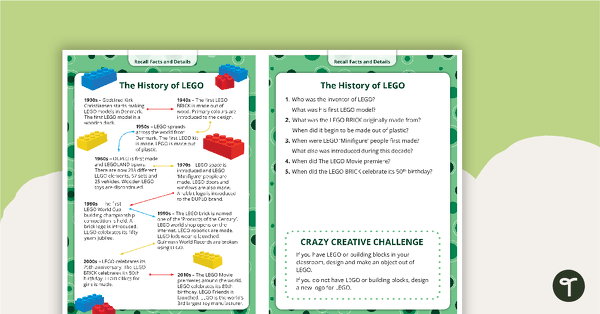 Go to Comprehension Task Cards - Recalling Facts And Details teaching resource