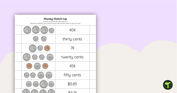 Image of Money Match-Up Activity (US Currency)