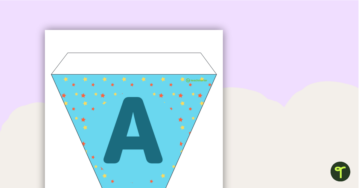 Stars Pattern - Letters and Number Bunting teaching resource