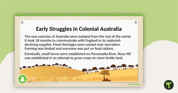 Preview image for Problems in the Australian Colonies PowerPoint - teaching resource