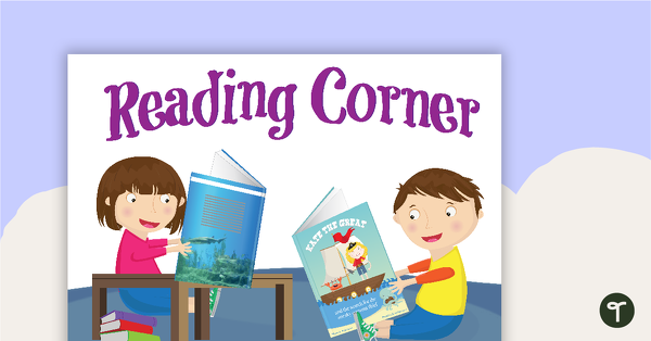 Image of Reading Corner Poster - Kids Reading