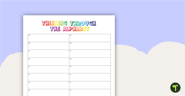 Thinking Through the Alphabet teaching resource