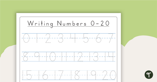 Tracing Numbers 0-20 teaching resource