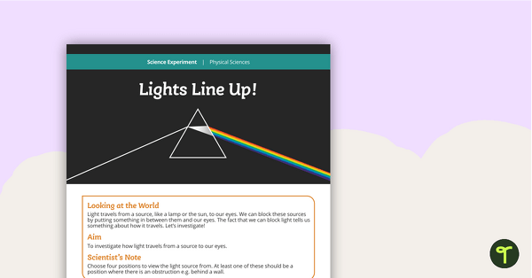 Go to Science Experiment - Lights Line Up! teaching resource