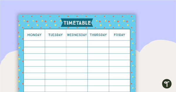 Stars Pattern - Weekly Timetable teaching resource