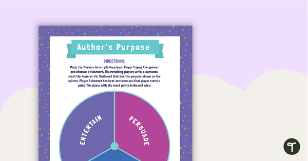 Preview image for Author's Purpose - Sentence Writing Activity - teaching resource