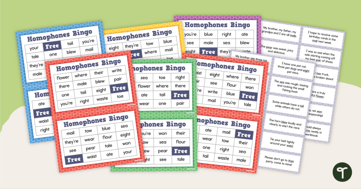 Homophones Bingo teaching resource