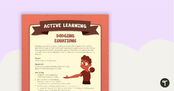 Dodging Equations Active Learning teaching resource