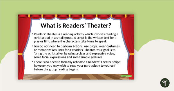 Introduction to Readers' Theater PowerPoint teaching resource
