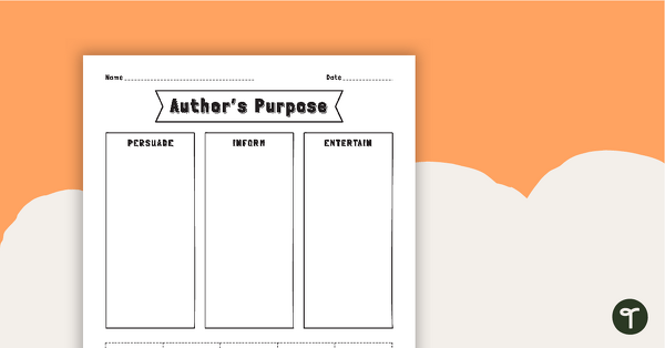 Image of Author's Purpose - Sorting Worksheet