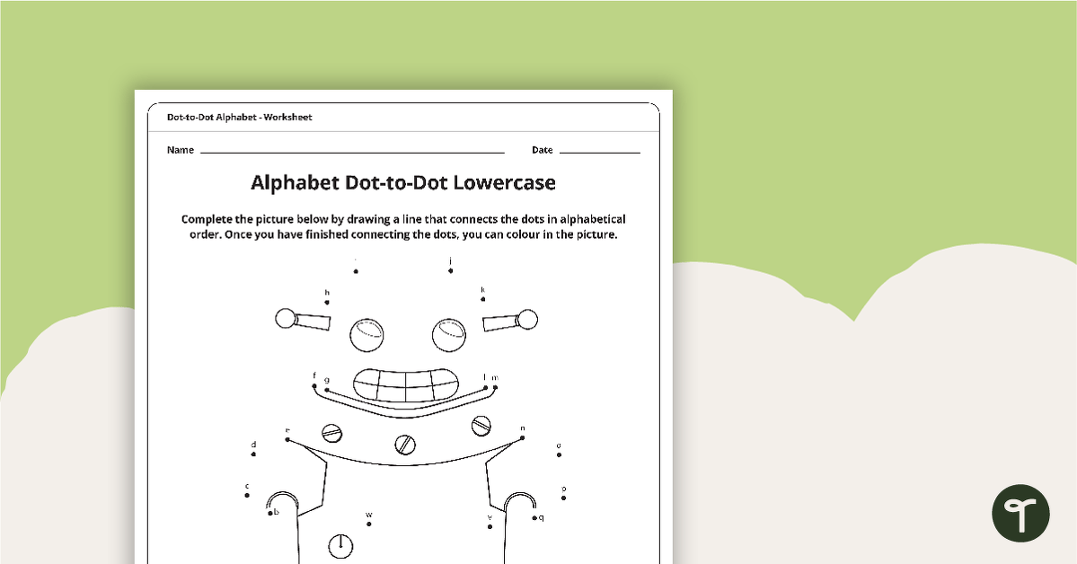 Dot-to-Dot Drawing - Alphabet - Robot teaching resource