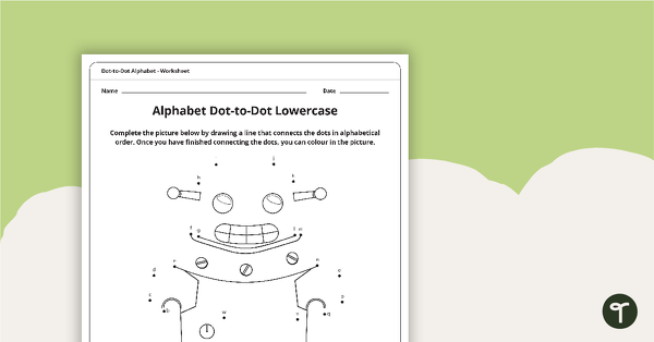 Go to Dot-to-Dot Drawing - Alphabet - Robot teaching resource