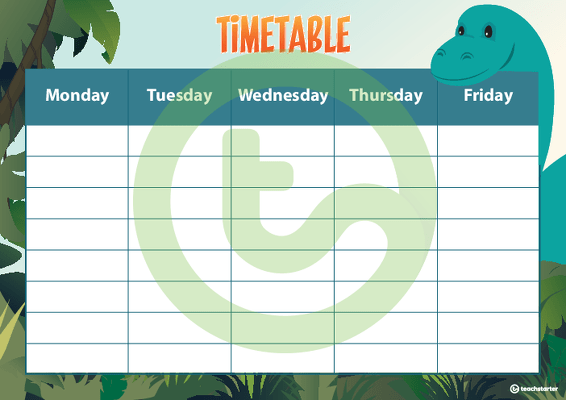 Dinosaurs - Weekly Timetable teaching resource