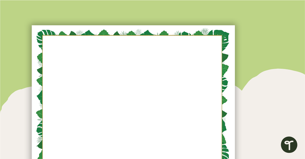 Lush Leaves White - Landscape Page Borders teaching resource