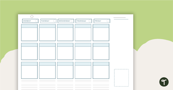 Go to Angles Printable Teacher Diary - Weekly Overview teaching resource