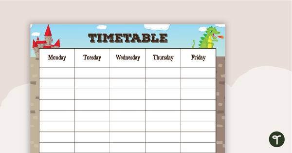 Go to Fairy Tales and Castles - Weekly Timetable teaching resource