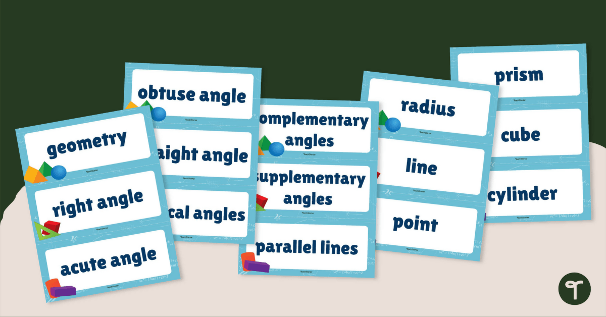 Geometric Maths Terms - Word Wall teaching resource