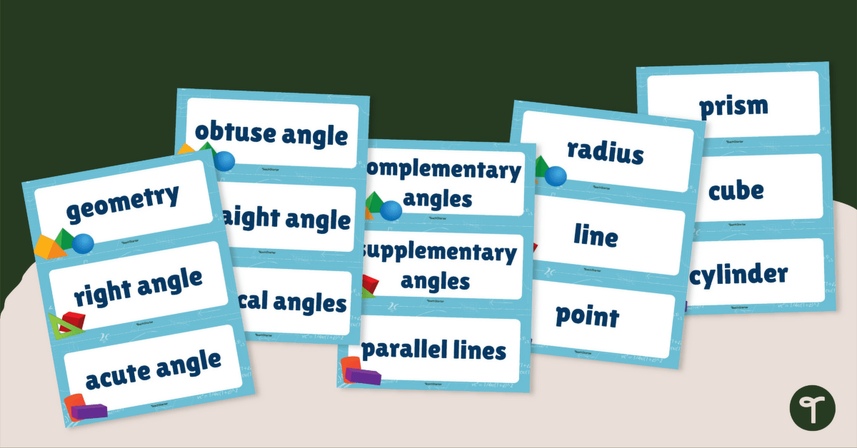 Geometric Maths Terms - Word Wall teaching-resource