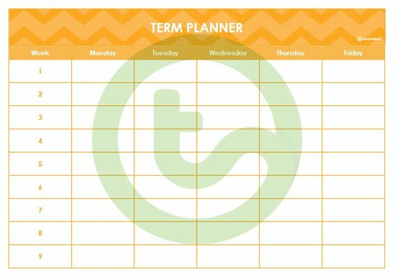 Go to Editable Yellow Chevrons Themed 9, 10 and 11 Week Term Planners teaching resource