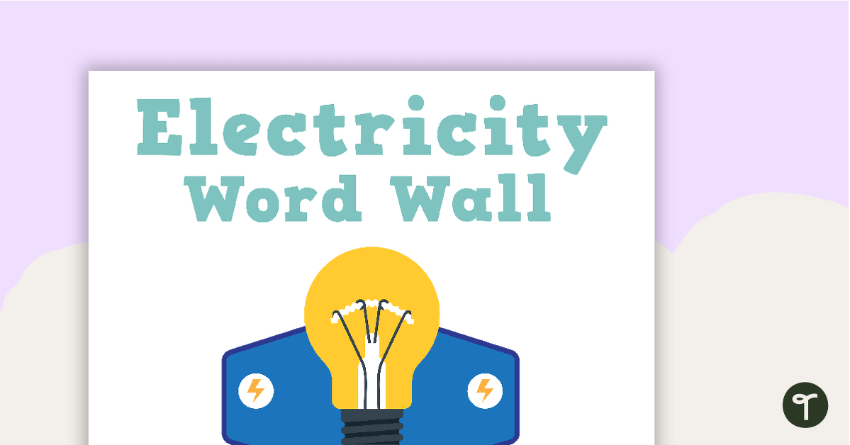 electricity word wall vocabulary teach starter