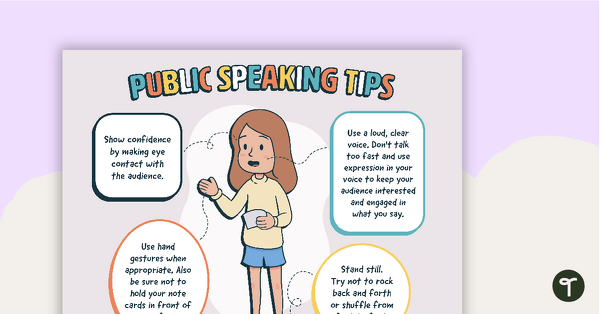 Public Speaking Tips - Poster teaching resource