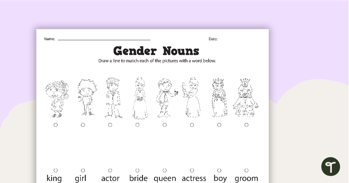 Gender Nouns Worksheets teaching resource