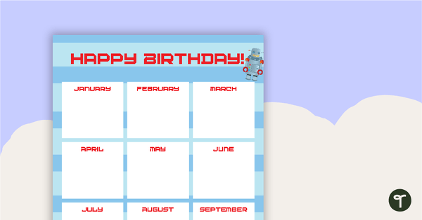 Preview image for Robots - Happy Birthday Chart - teaching resource