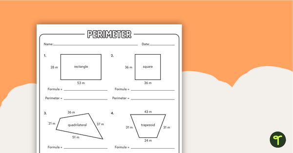 perimeter worksheets fun font teach starter