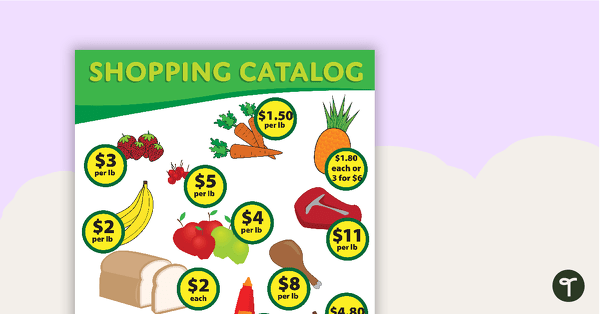 Go to Shopping Catalog with Worksheet teaching resource