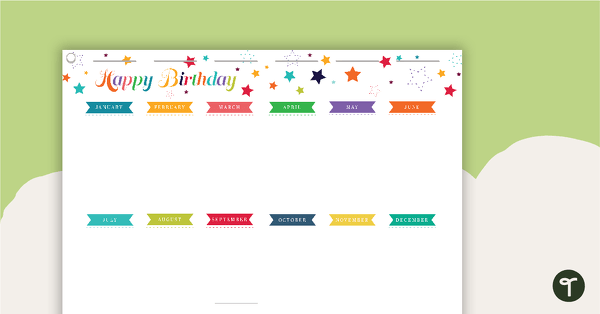 Chevrons Printable Teacher Diary - Birthdays (Landscape) teaching resource