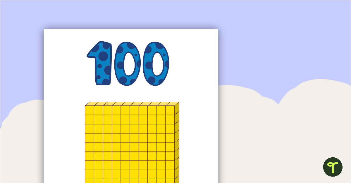 Hundreds Number, Word and MAB Block Posters teaching resource