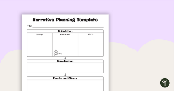 Narrative Writing Planning Template teaching resource