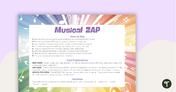 Musical ZAP Game - Notes Only teaching resource