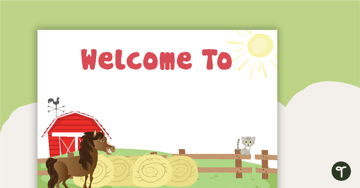 Farm Yard - Welcome Sign and Name Tags teaching resource