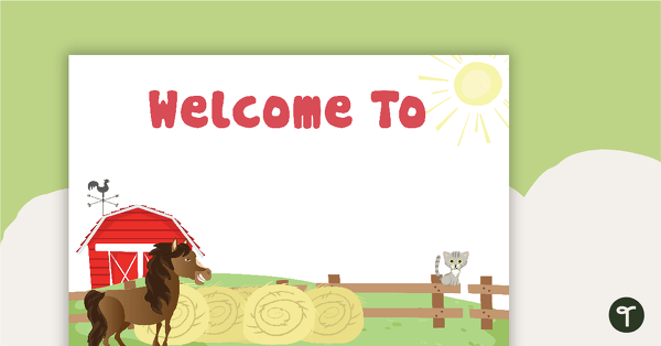 Farm Yard - Welcome Sign and Name Tags teaching resource