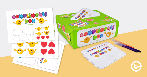 Compliment Box Decorations and Compliment Cards teaching resource
