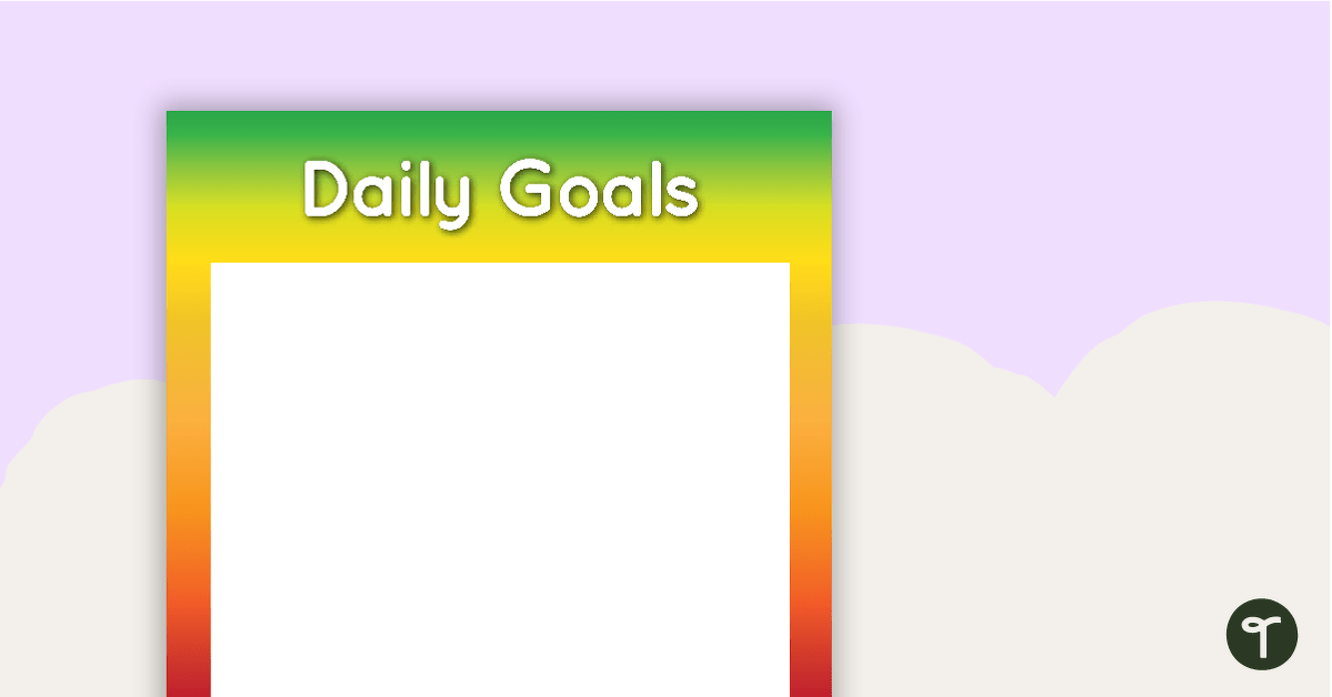 Rainbow - Daily Goals teaching resource