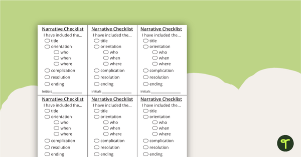 Go to Narrative Writing Checklist teaching resource