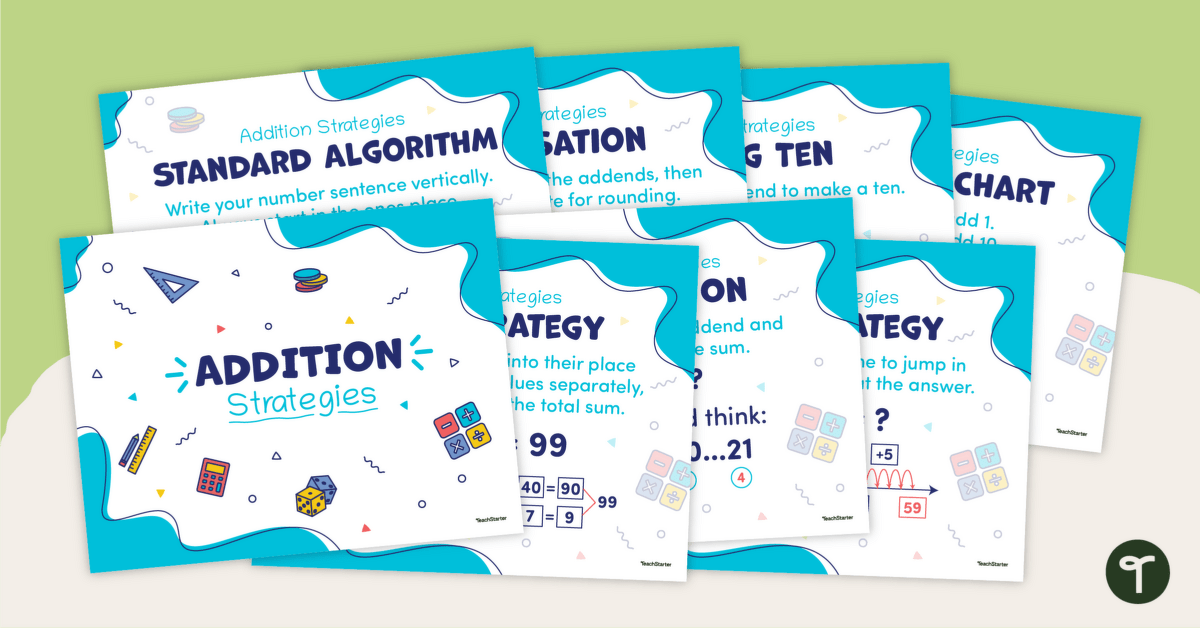 Addition Strategies Posters teaching resource