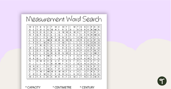 Go to Measurement Word Search with Solution teaching resource