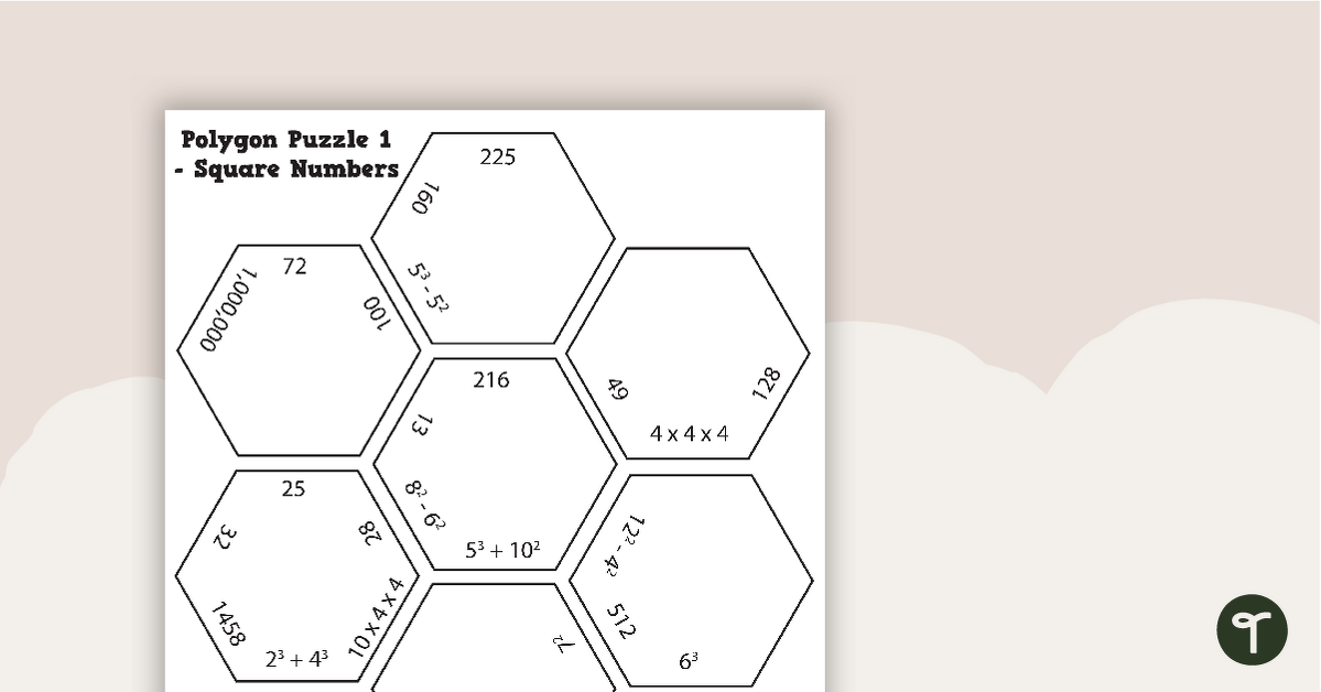 Polygon Puzzle - Exponents teaching resource