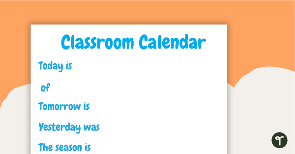 Classroom Interactive Calendar teaching resource