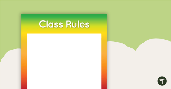 Rainbow - Class Rules teaching resource