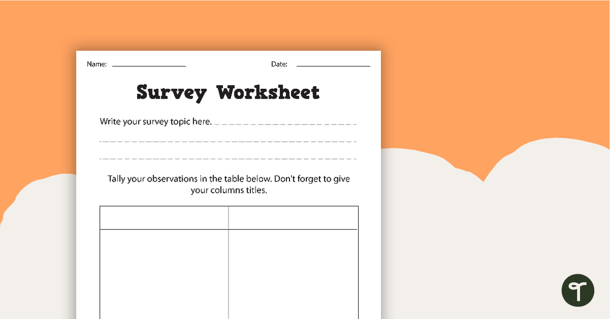 Survey Data Collection Worksheets teaching resource