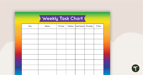 Go to Rainbow - Weekly Task Chart teaching resource