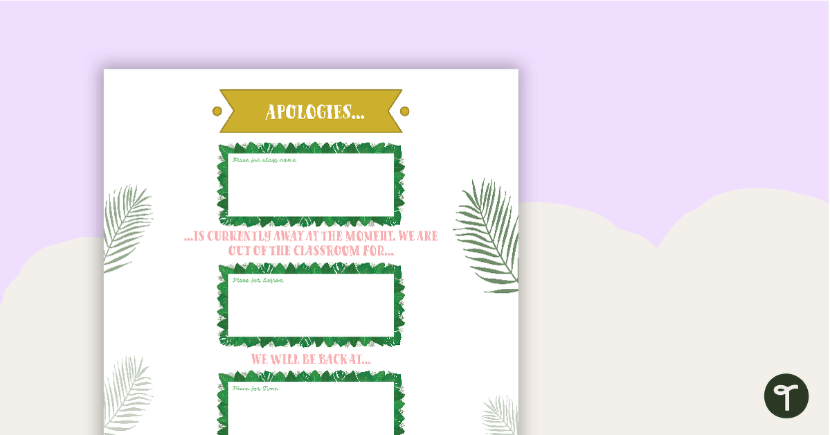 White Lush Leaves - Out of Class Poster teaching resource