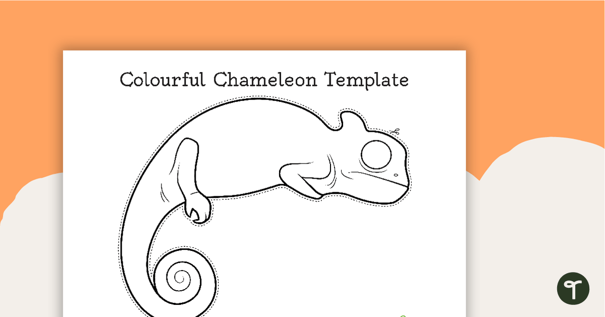 Colourful Chameleon Template teaching resource